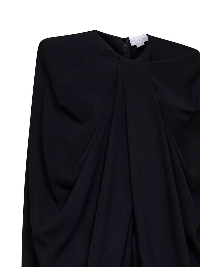 mini dress cape-style viscose black by Selfnex