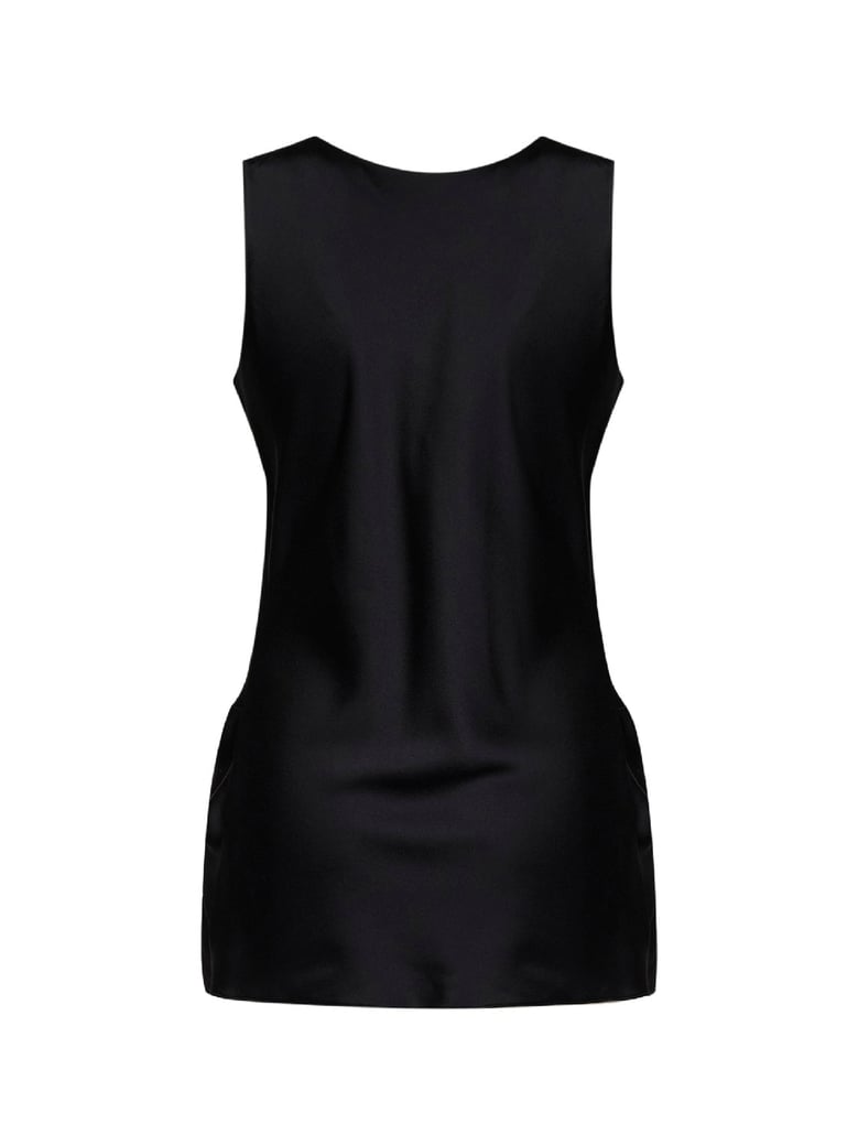 top draped satin black by Selfnex