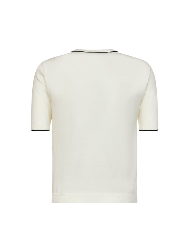 wool sweater with vlogo ivory by Selfnex