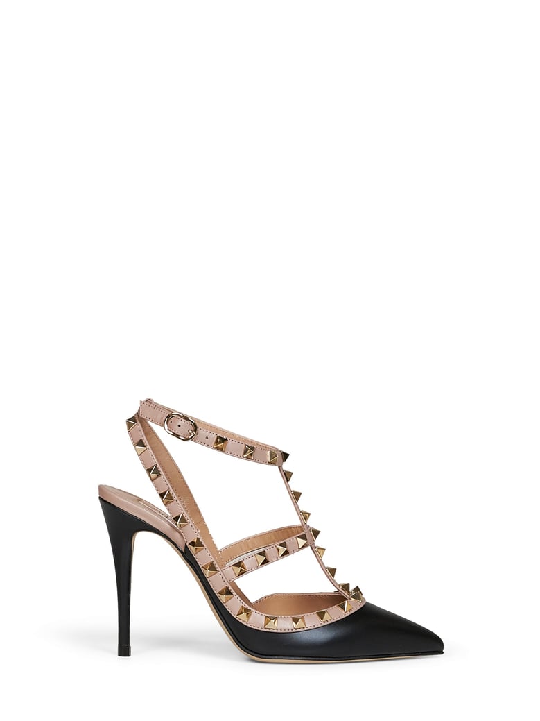 pumps rockstud black/blush leather by Selfnex