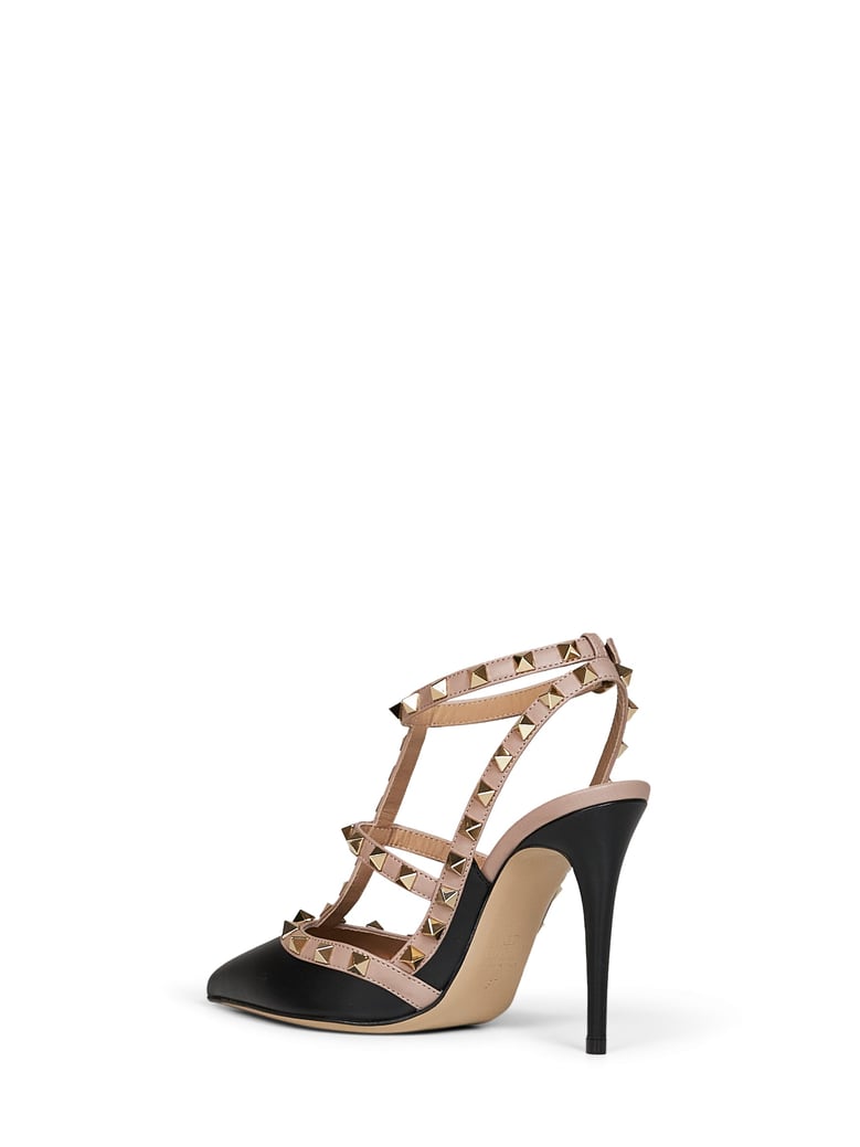 pumps rockstud black/blush leather by Selfnex