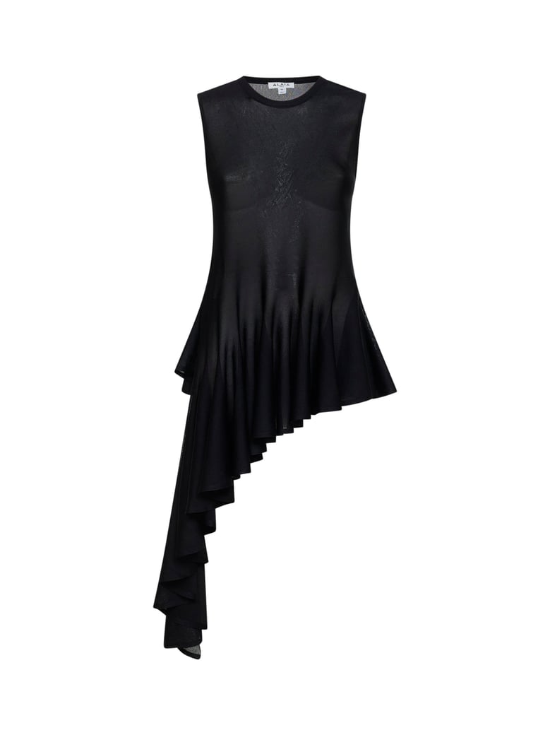 top asymmetric godet black by Selfnex