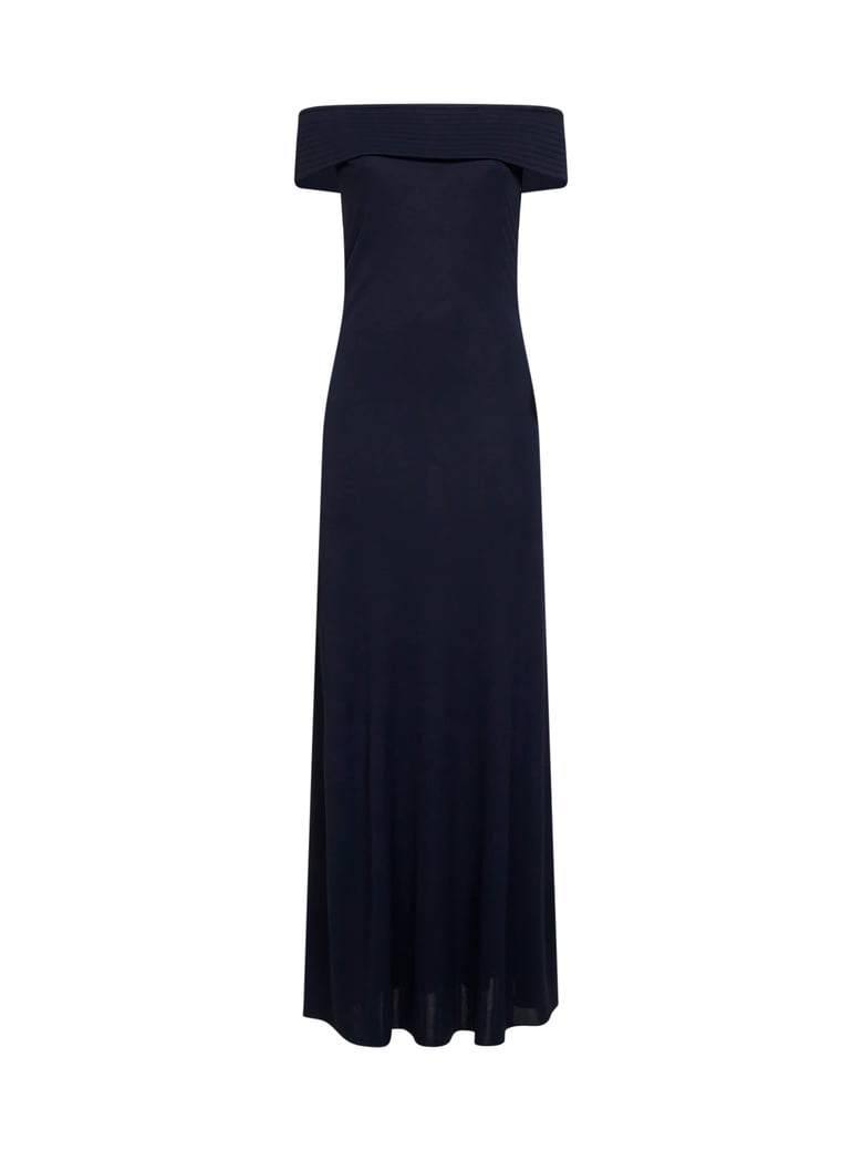 dress off-the-shoulder jersey blue by Selfnex