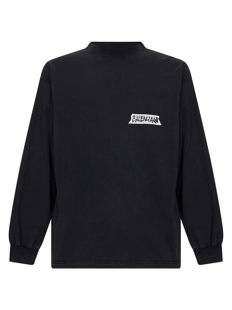 long sleeve t-shirt masking tape black by Selfnex