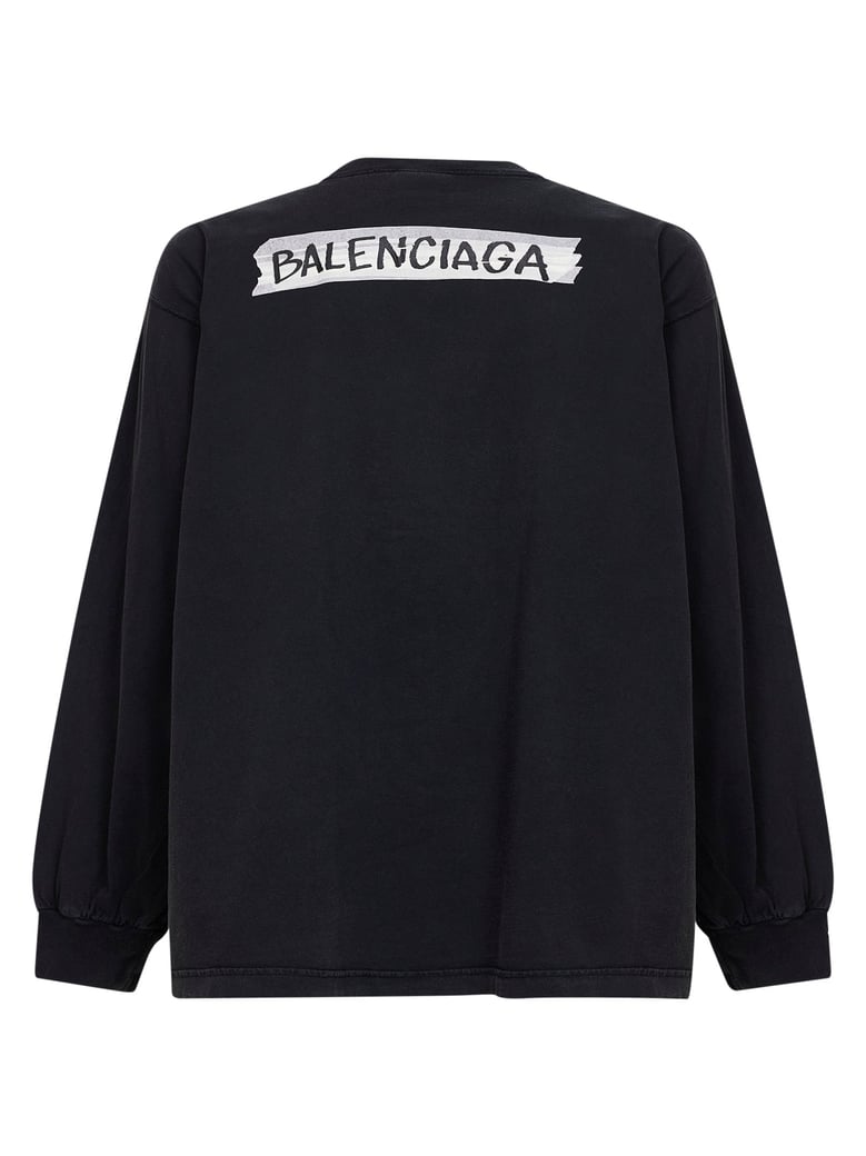 long sleeve t-shirt masking tape black by Selfnex