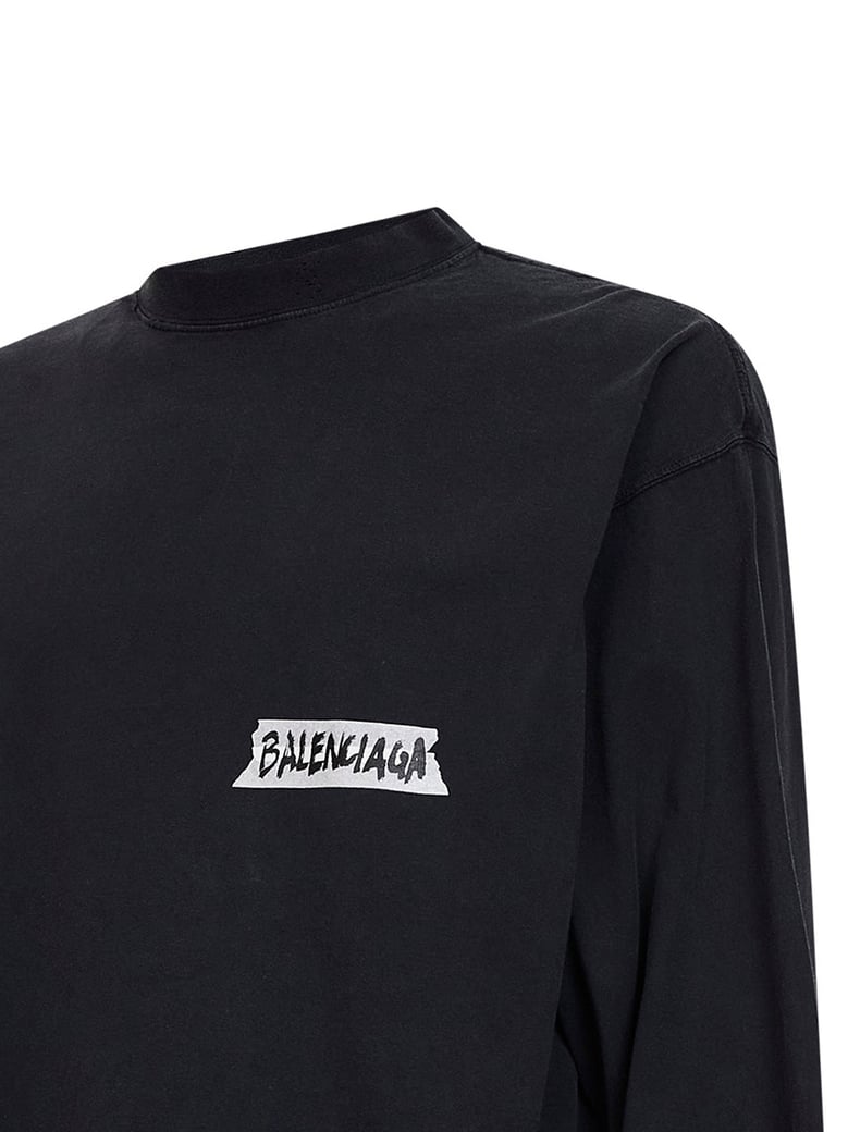 long sleeve t-shirt masking tape black by Selfnex