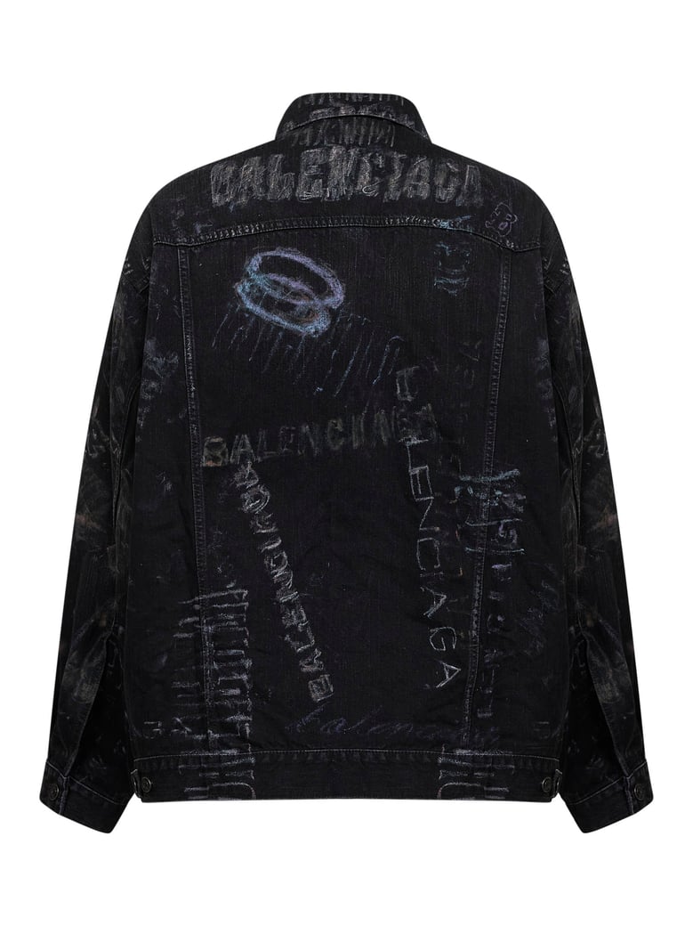 black fade out washed crayon oversized jacket by Selfnex