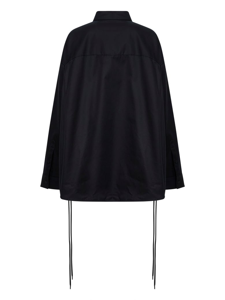 shirt lace-up black cotton by Selfnex