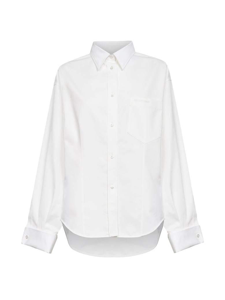 shirt classic — cotton organza & silk poplin (white) by Selfnex