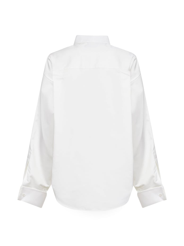 shirt classic — cotton organza & silk poplin (white) by Selfnex