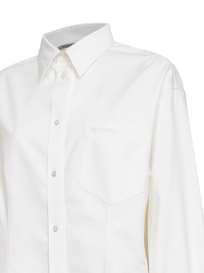 shirt classic — cotton organza & silk poplin (white) by Selfnex