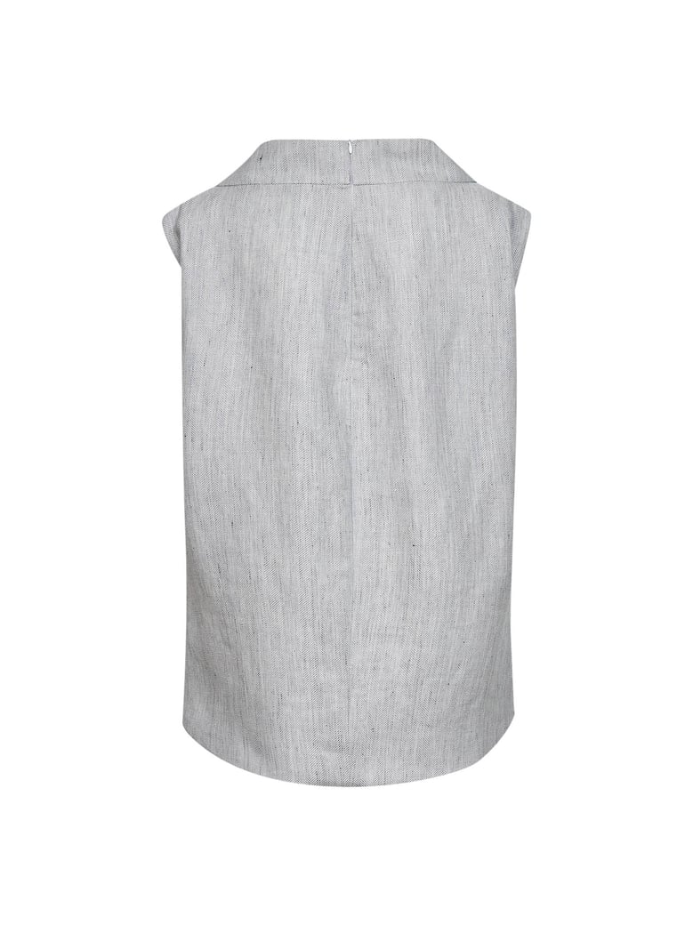sleeveless chevron top grey by Selfnex