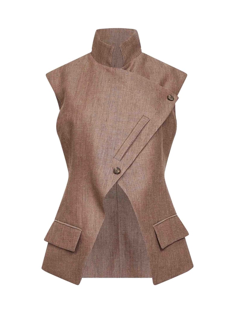 vest portofino beige chevron by Selfnex