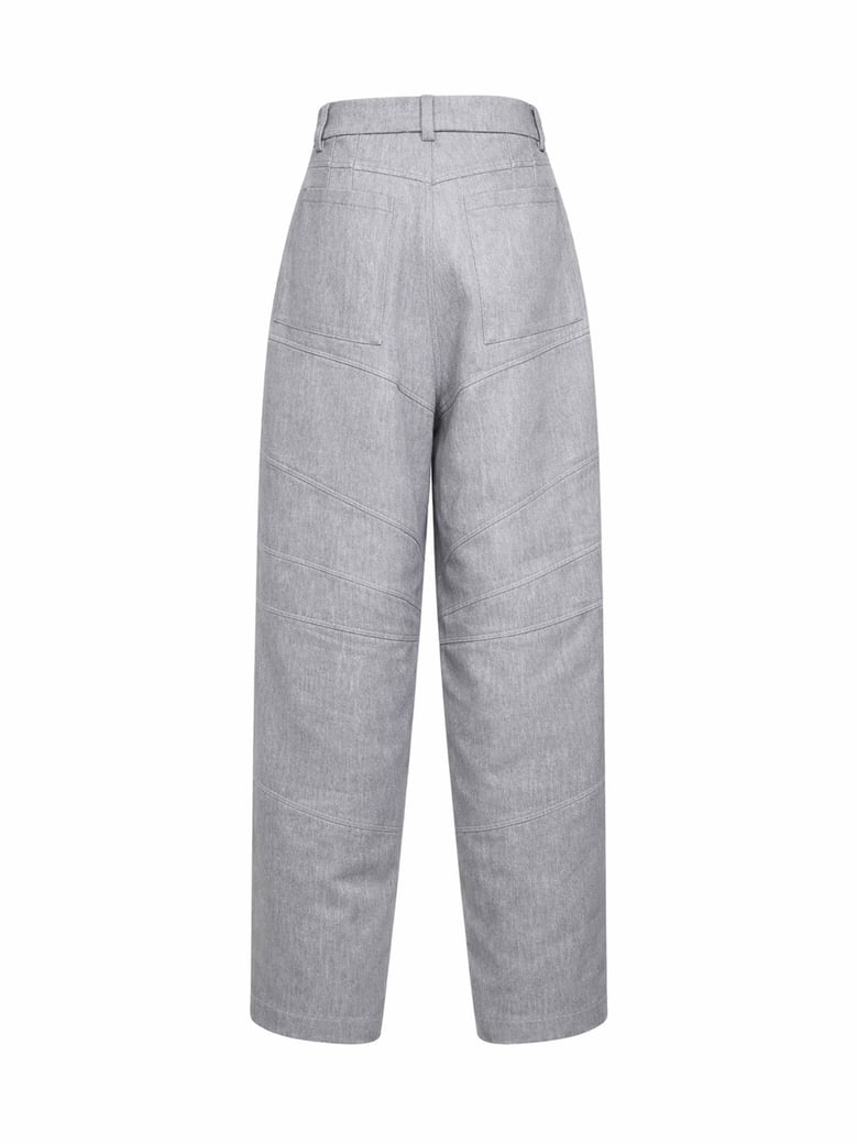 trousers linen-blend denim grey by Selfnex