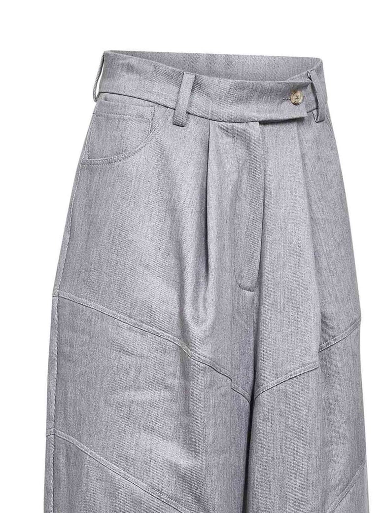 trousers linen-blend denim grey by Selfnex