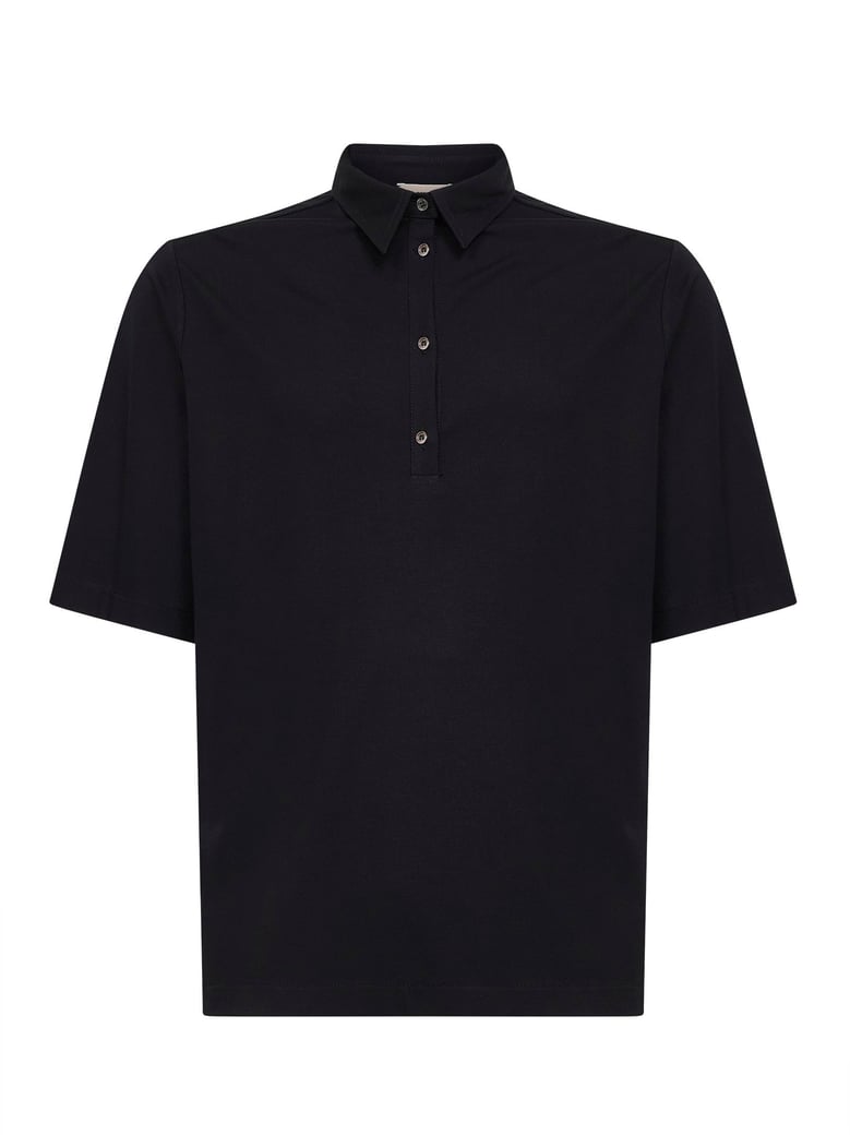 polo shirt black viscose blend by Selfnex