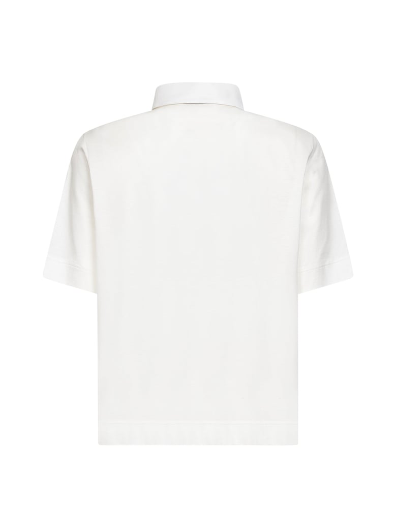 polo shirt white cotton by Selfnex