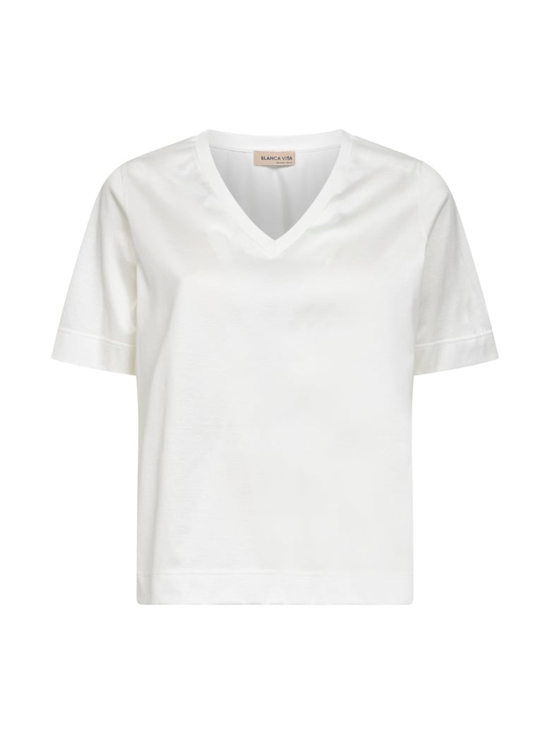 cotton v-neck t-shirt by Selfnex