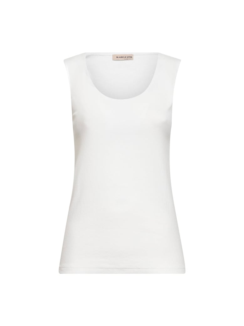 tank top ribbed jersey white by Selfnex