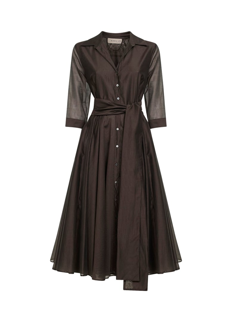 midi dress alaky brown by Selfnex