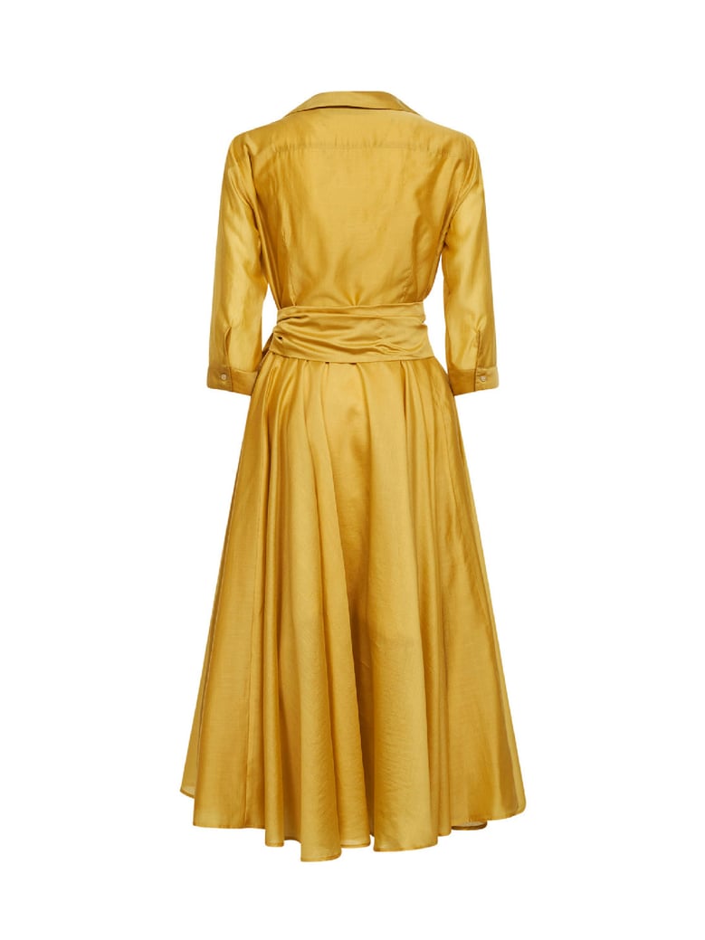 midi dress alaky oil yellow voile by Selfnex