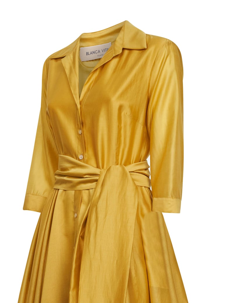 midi dress alaky oil yellow voile by Selfnex