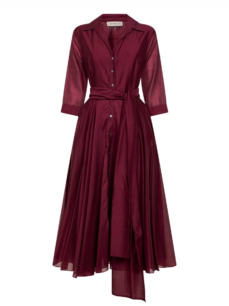 shirtdress allia burgundy by Selfnex