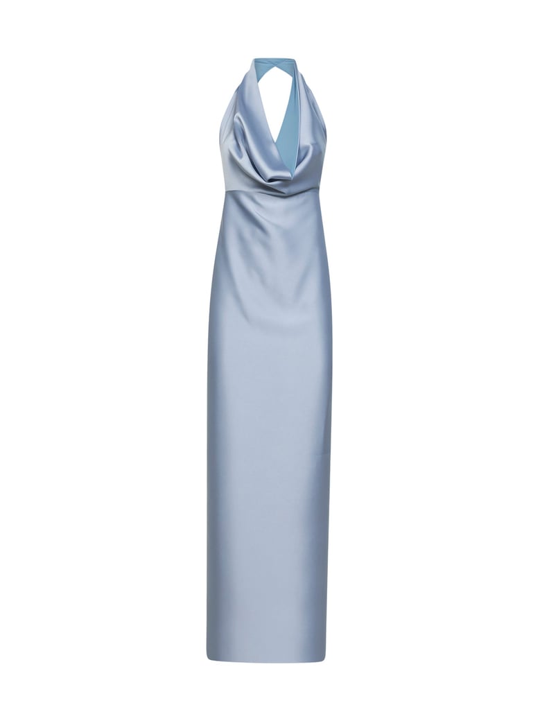 long dress antea satin powder blue by Selfnex