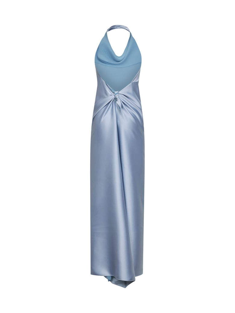 long dress antea satin powder blue by Selfnex