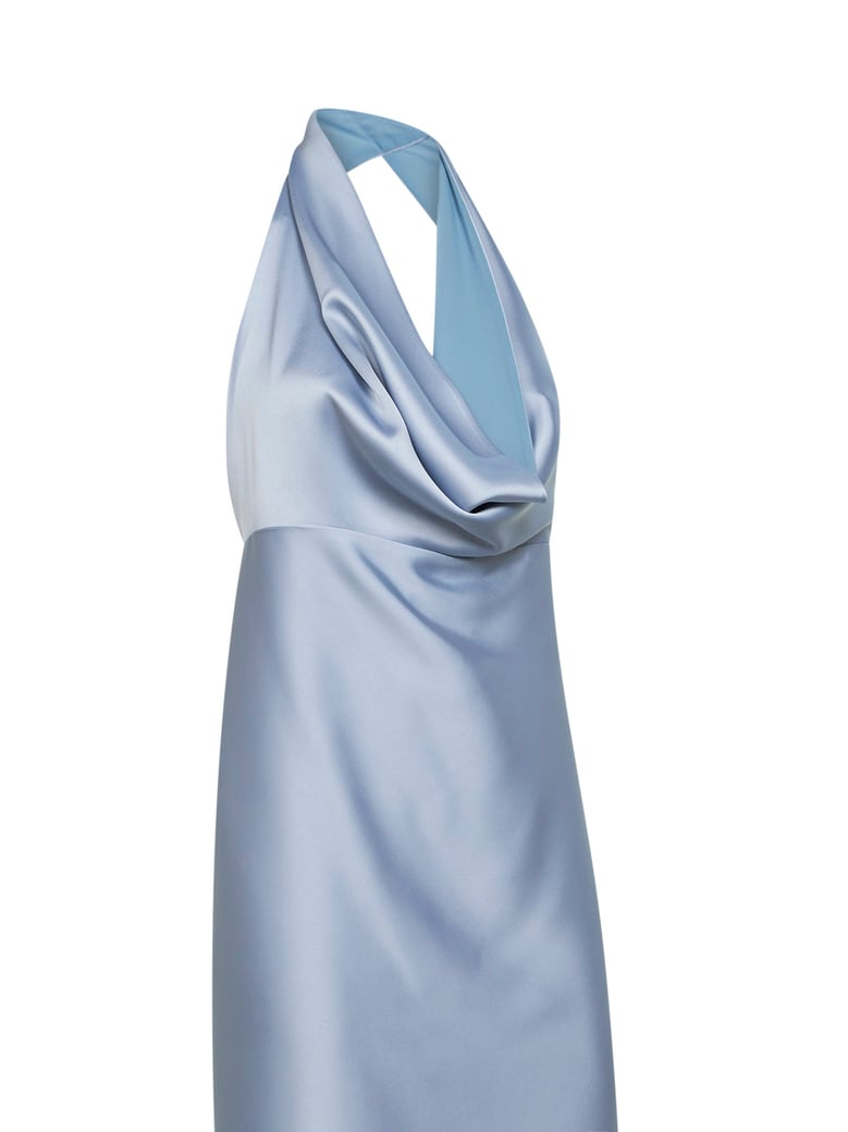 long dress antea satin powder blue by Selfnex