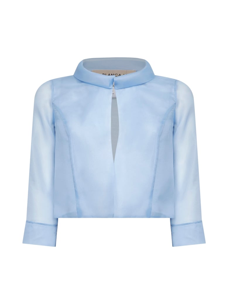 bolero jacket bainka light blue organza by Selfnex