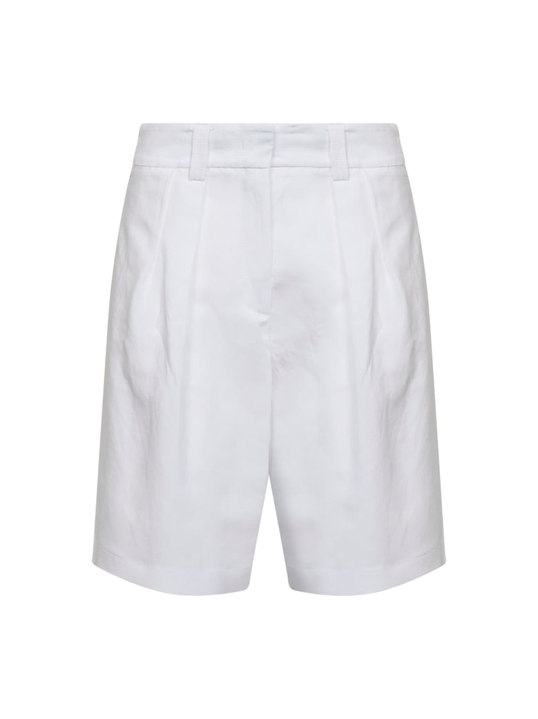 bermuda shorts belsik white viscose-linen by Selfnex