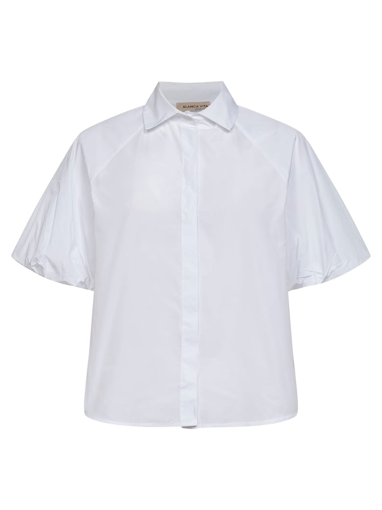 white poplin camiva shirt by Selfnex