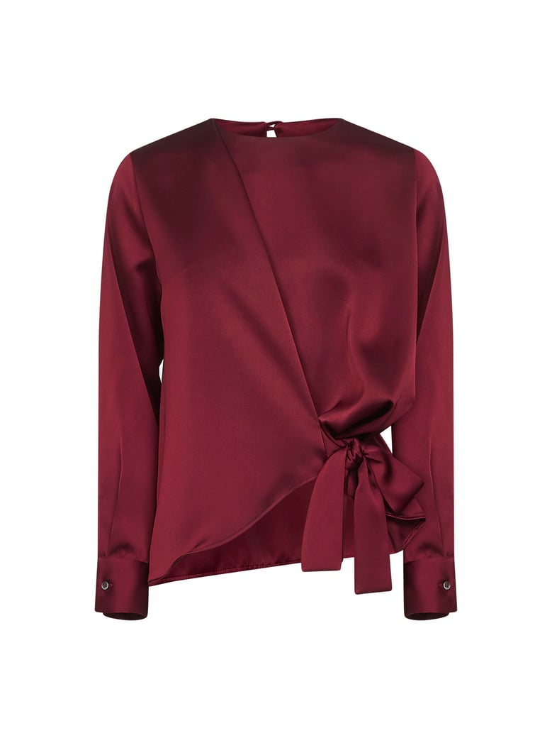 burgundy satin cesta blouse by Selfnex