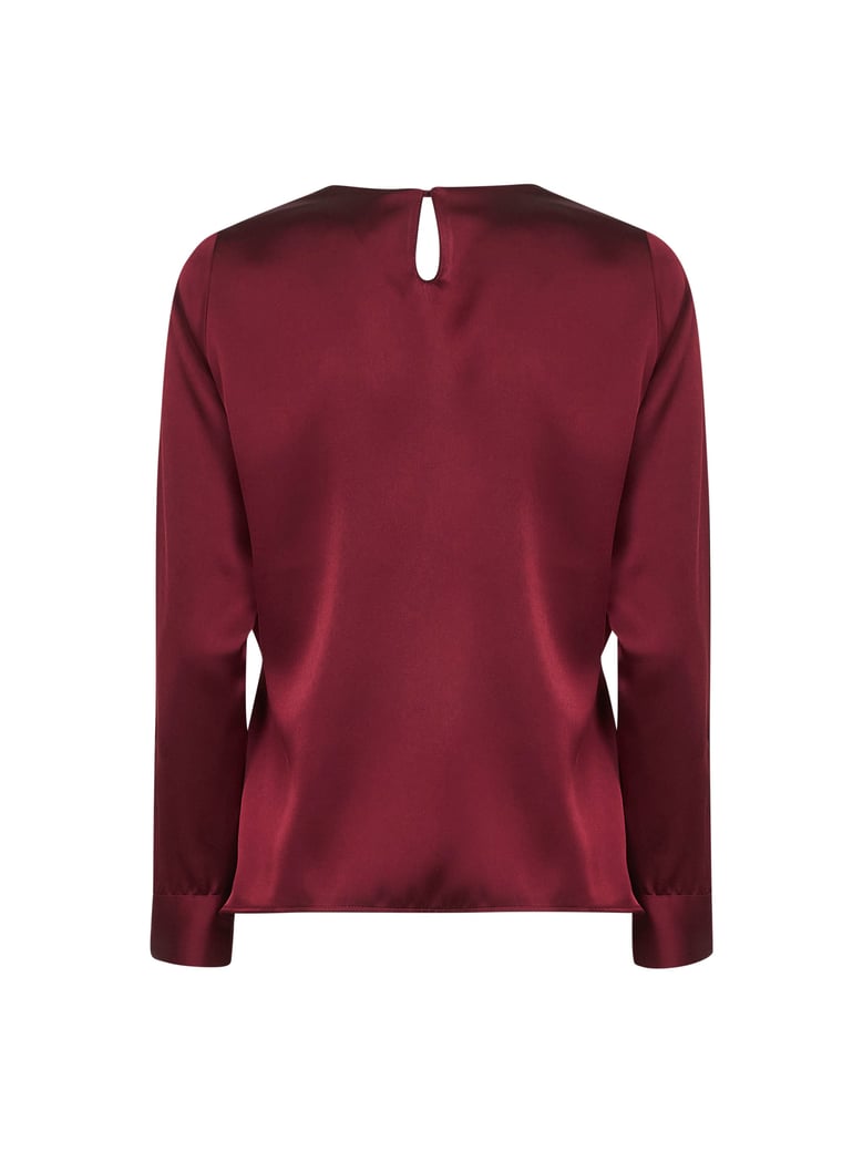 burgundy satin cesta blouse by Selfnex