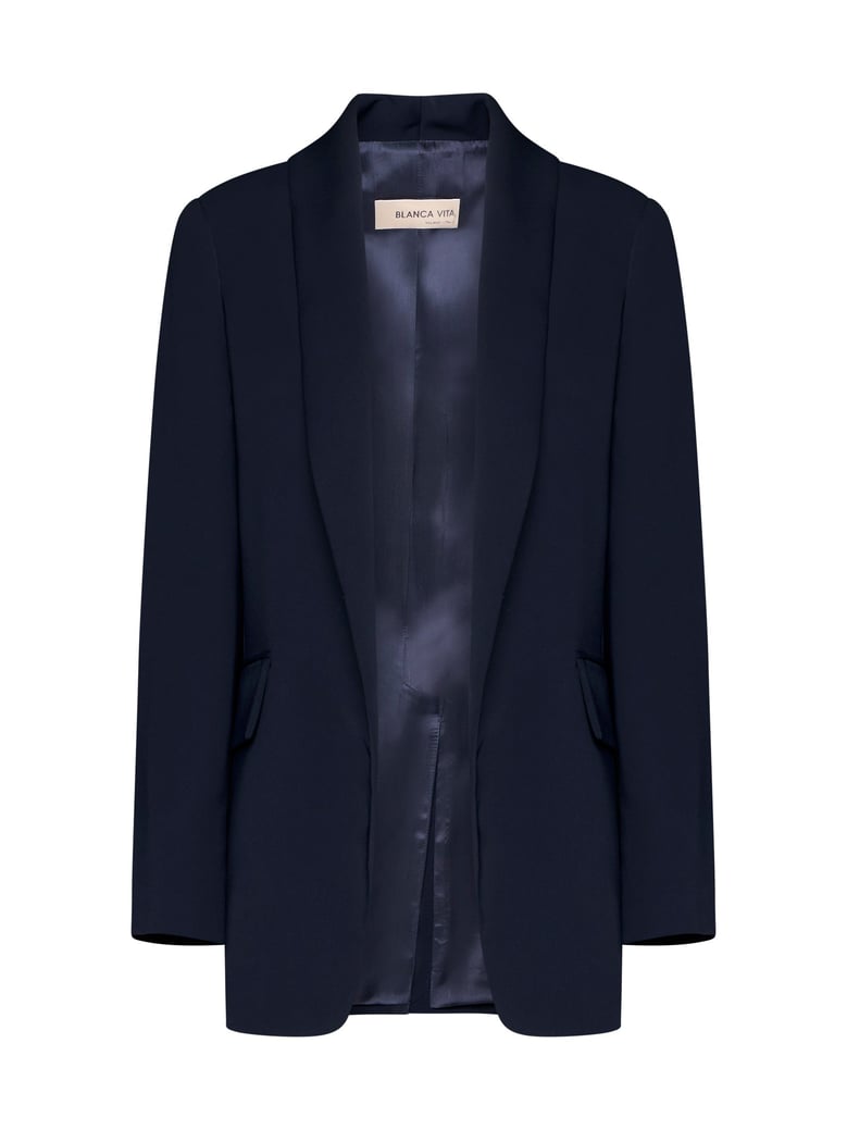 blue cady gesne blazer by Selfnex