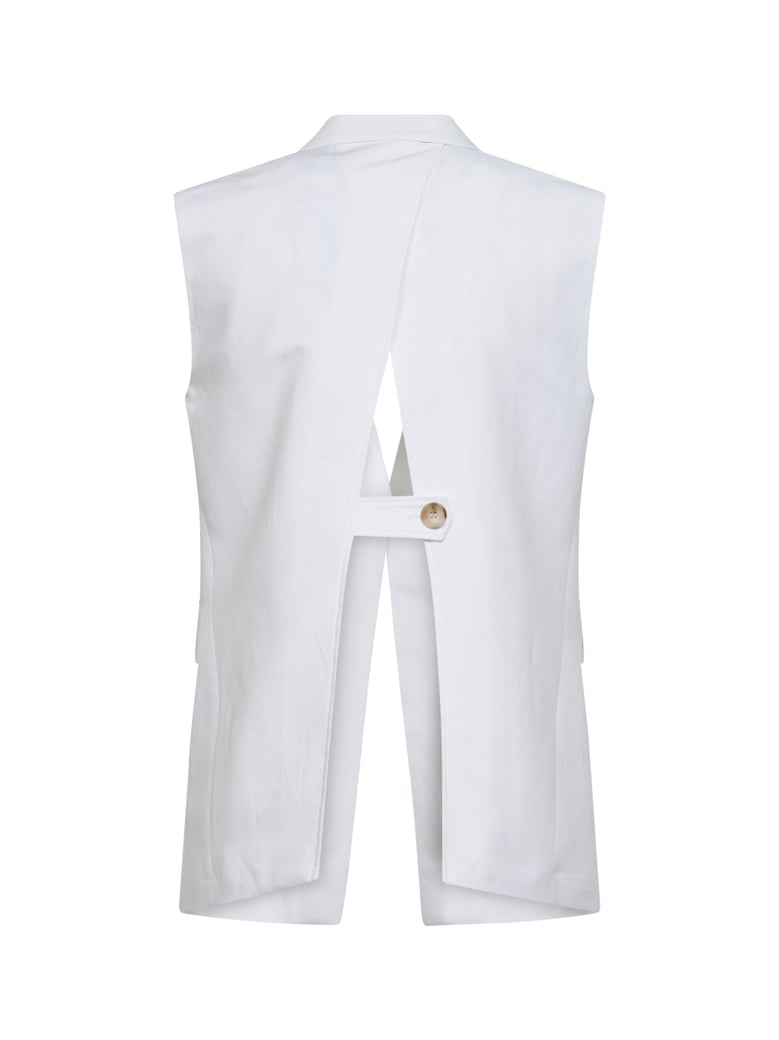 white viscose and linen vest by Selfnex