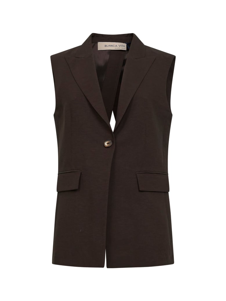 moka viscose and linen grifea vest by Selfnex