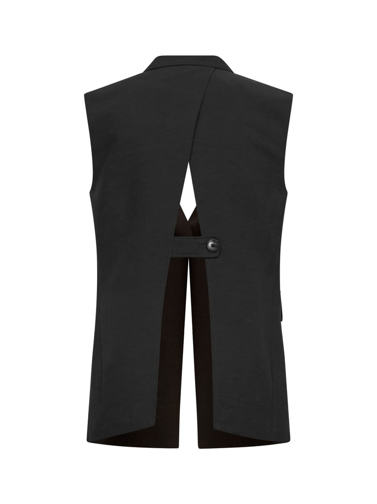 moka viscose and linen grifea vest by Selfnex