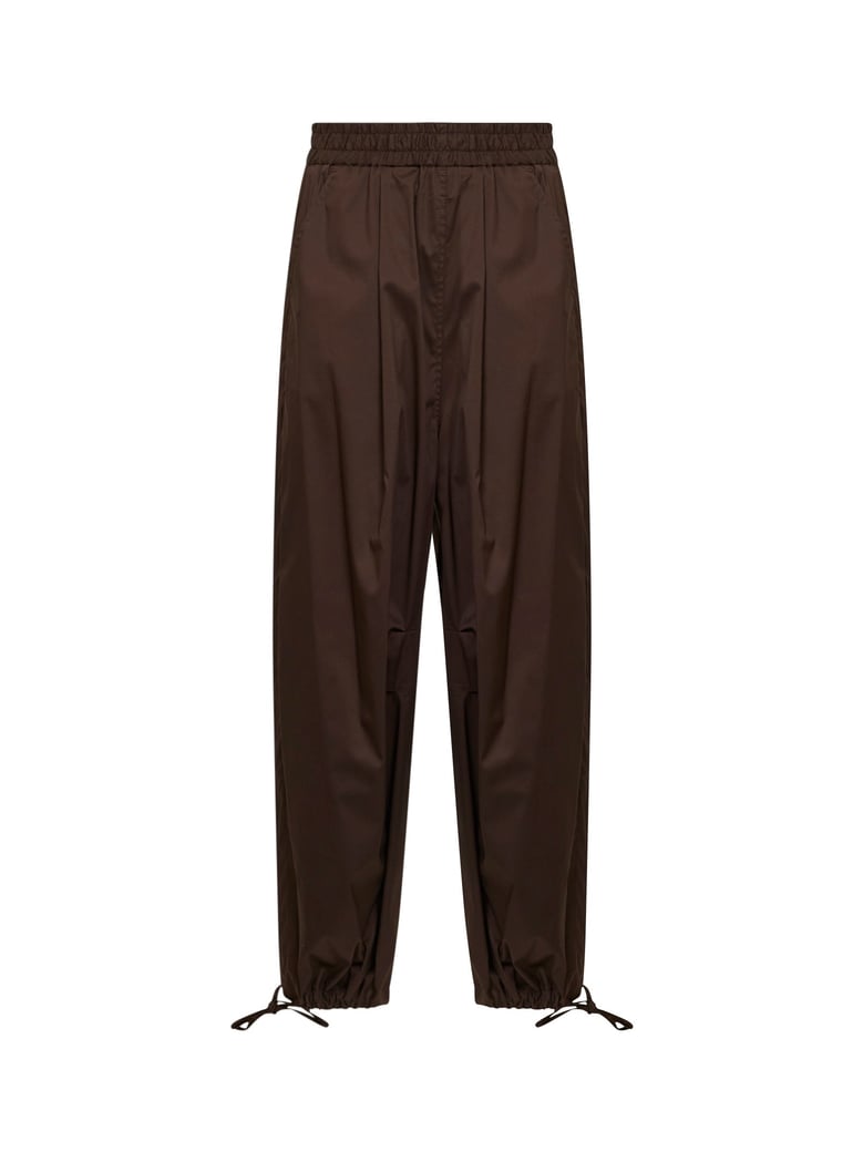 chocolate poplin cargo trousers by Selfnex