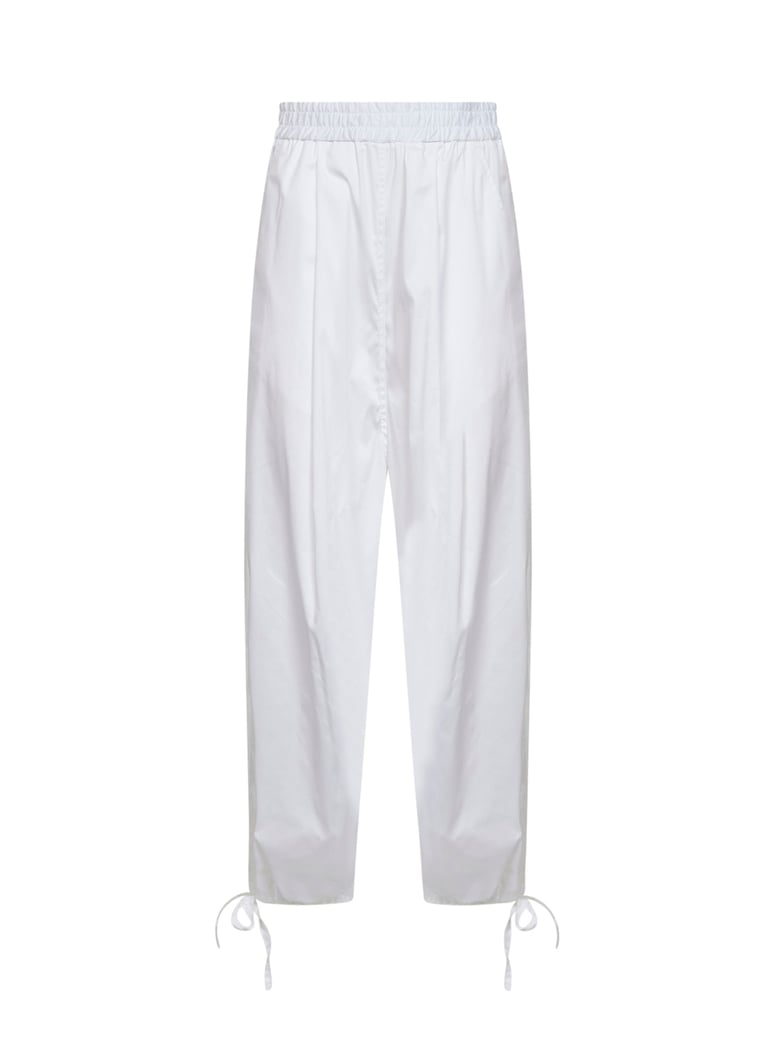 white technical poplin cargo trousers by Selfnex