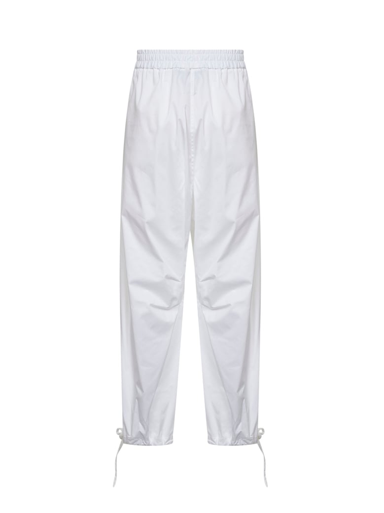 white technical poplin cargo trousers by Selfnex