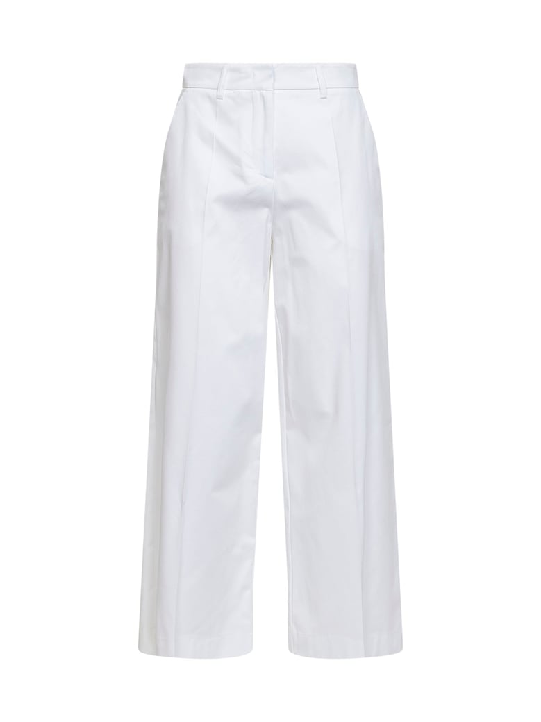 wide-leg polka trousers white cotton by Selfnex