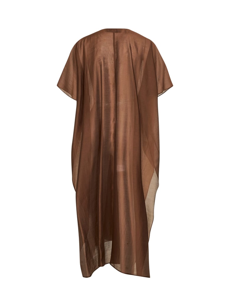 chocolate voile sdelfa caftan blouse by Selfnex
