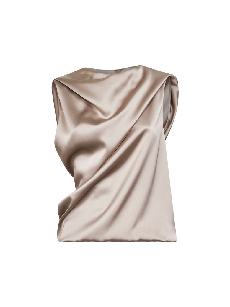 draped top chalk satin by Selfnex