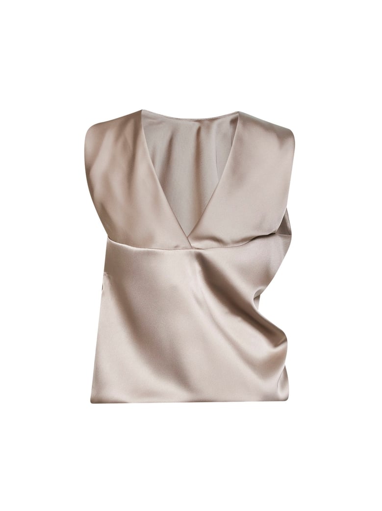 draped top chalk satin by Selfnex