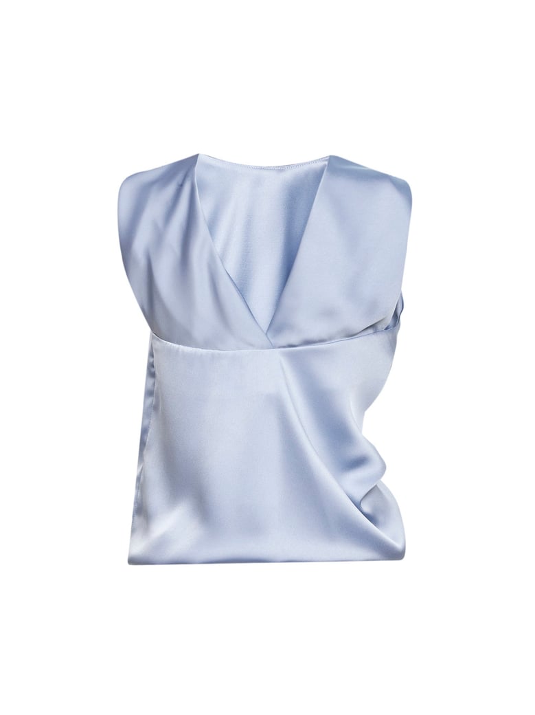 draped top powder blue by Selfnex