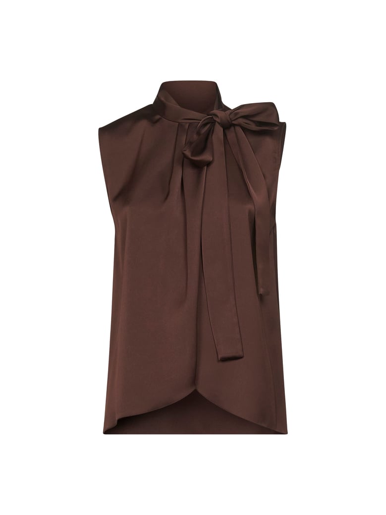 coffee satin topina top by Selfnex