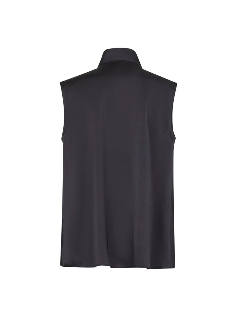 midnight blue satin top by Selfnex