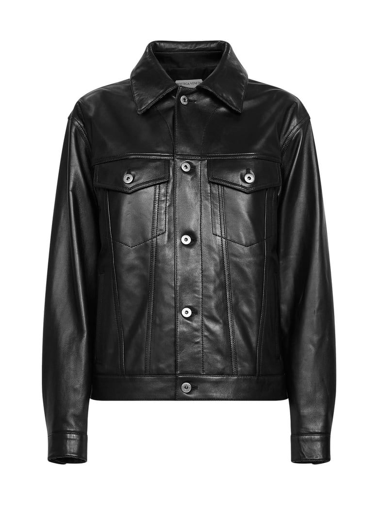 leather jacket nappa with intrecciato bandana by Selfnex